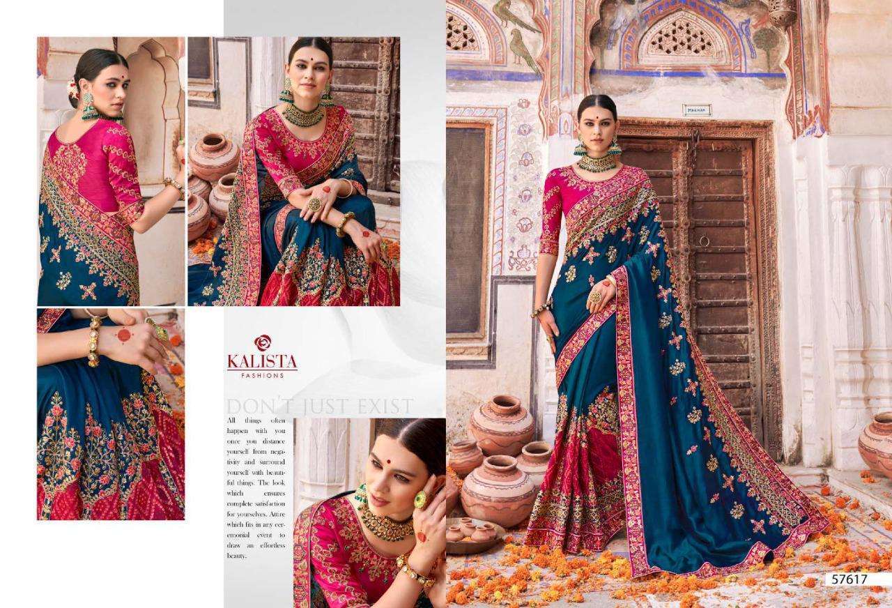 kalista mallika series 57612-57617 viscose and barfi silk saree
