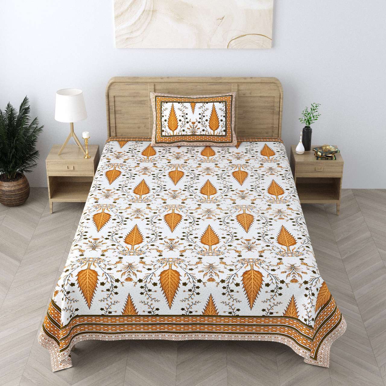 pr Heritage Jaipuri Single Bedsheet Pure South Autoloom Cotton