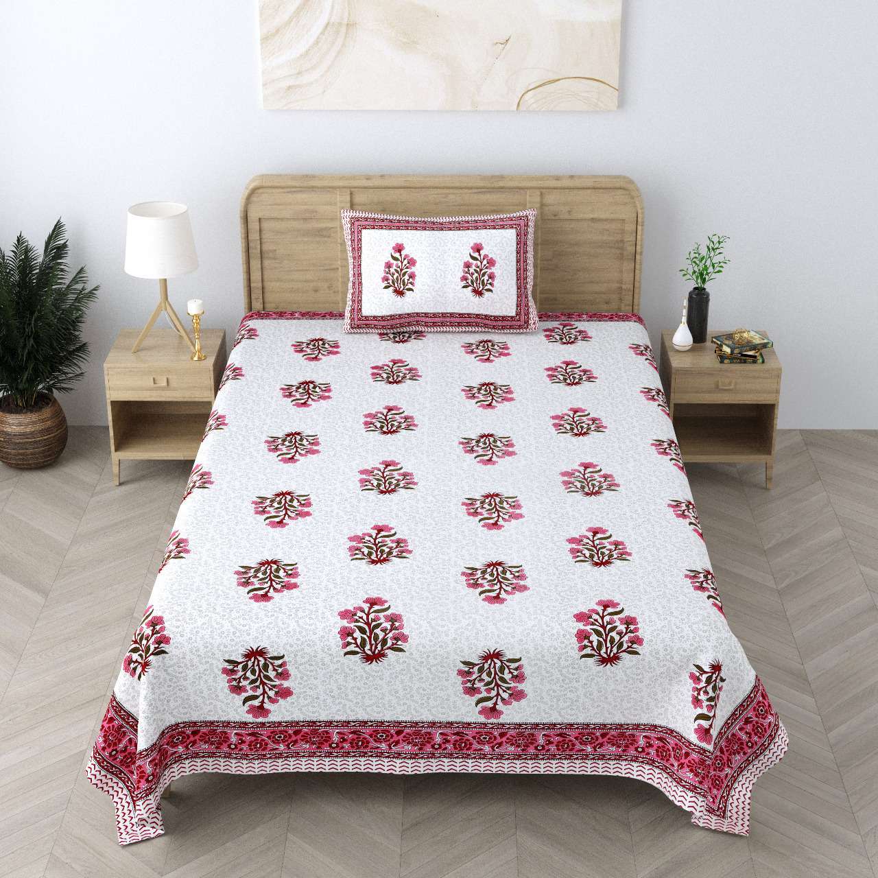 pr Heritage Jaipuri Single Bedsheet Pure South Autoloom Cotton