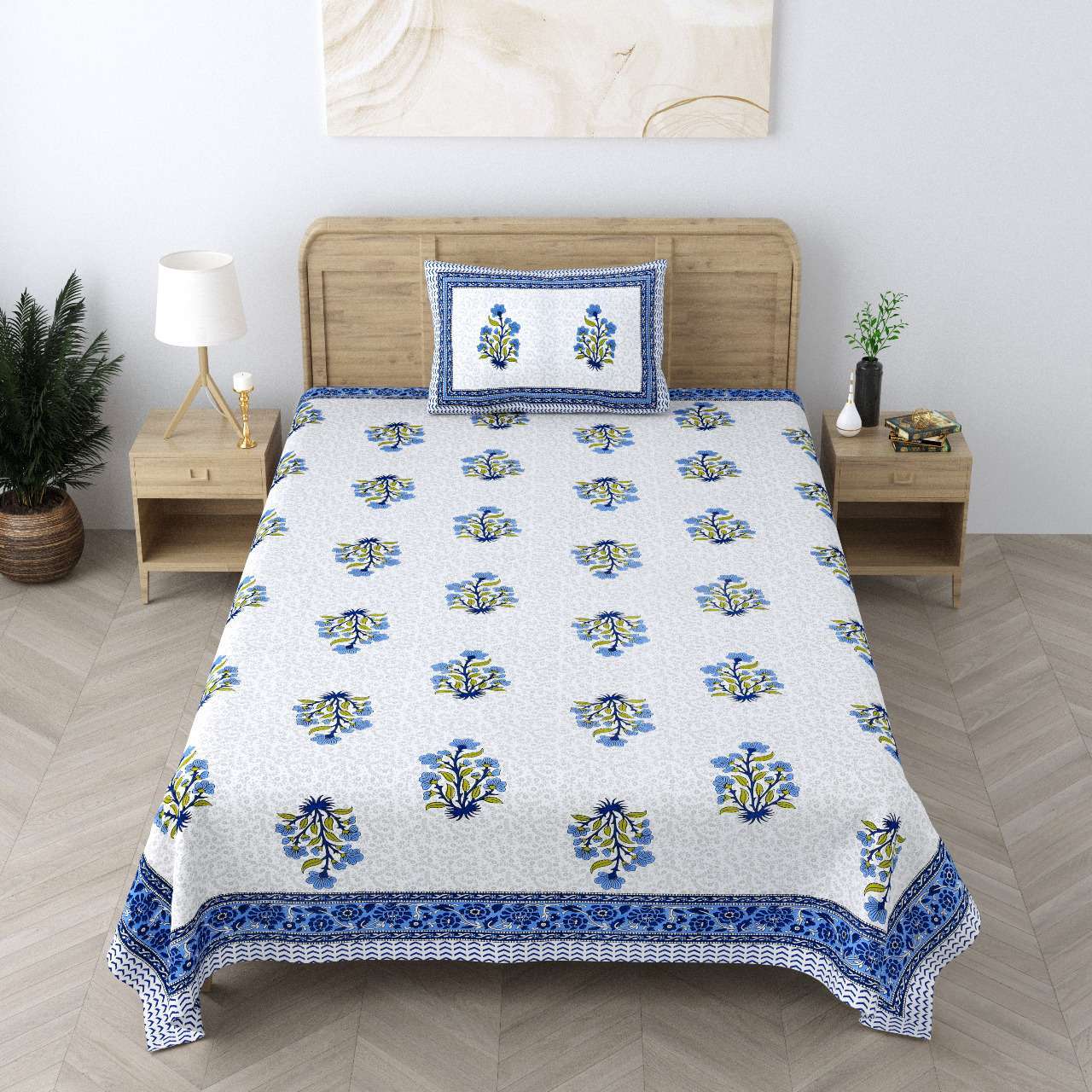 pr Heritage Jaipuri Single Bedsheet Pure South Autoloom Cotton