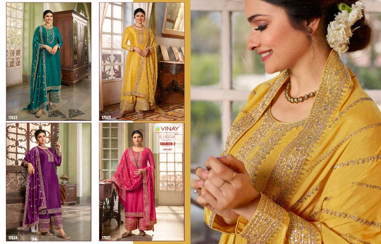 vinay shaheen vol 2 hitlist series 17522-17527 silk georgette suit 