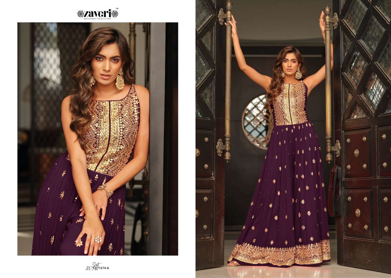 zaveri jumpsuit color edition vol 2 series 1074 chinon jumpsuit