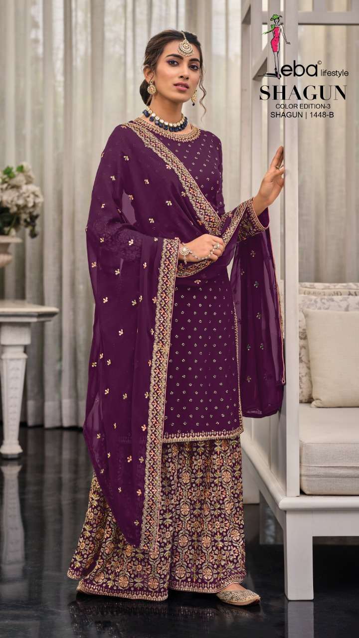 eba shagun color edition-2 series 1448 georgette suit 