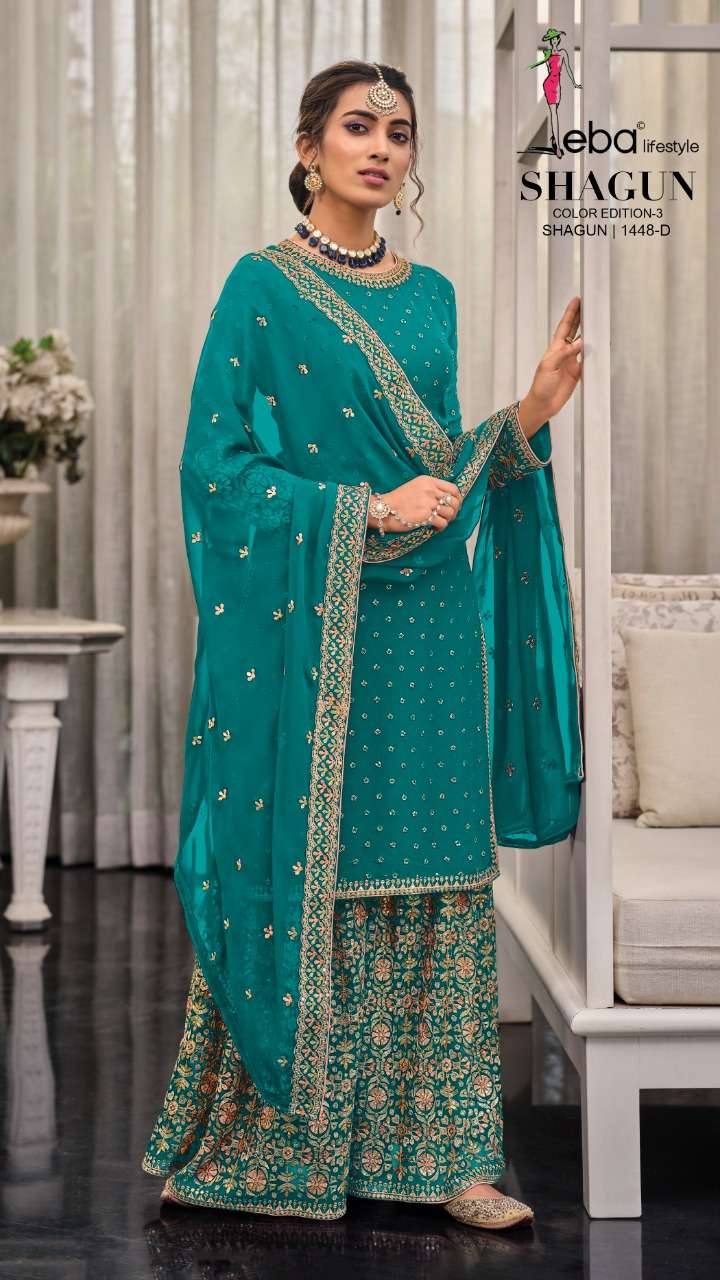 eba shagun color edition-2 series 1448 georgette suit 