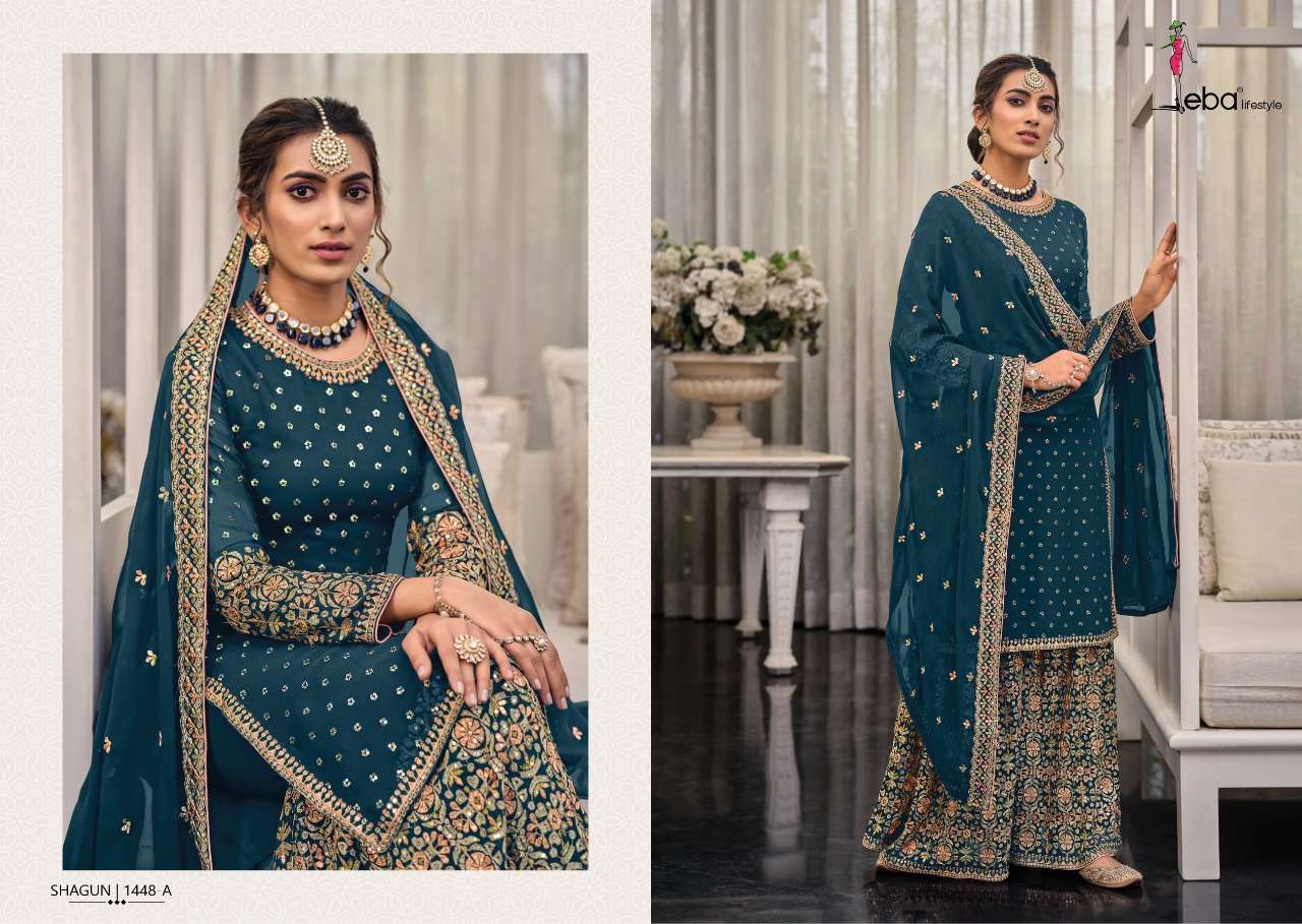 eba shagun color edition-2 series 1448 georgette suit 