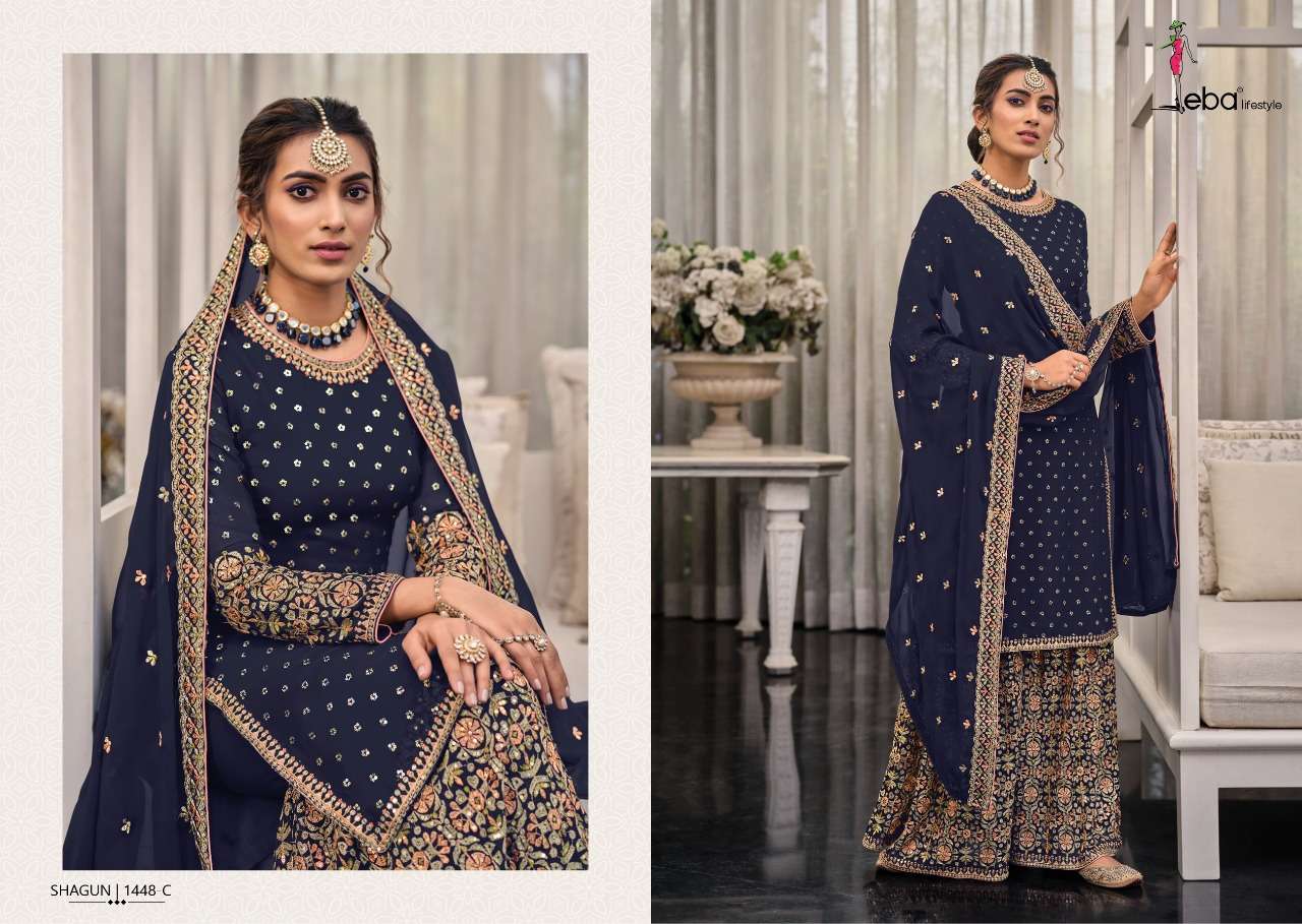eba shagun color edition-2 series 1448 georgette suit 