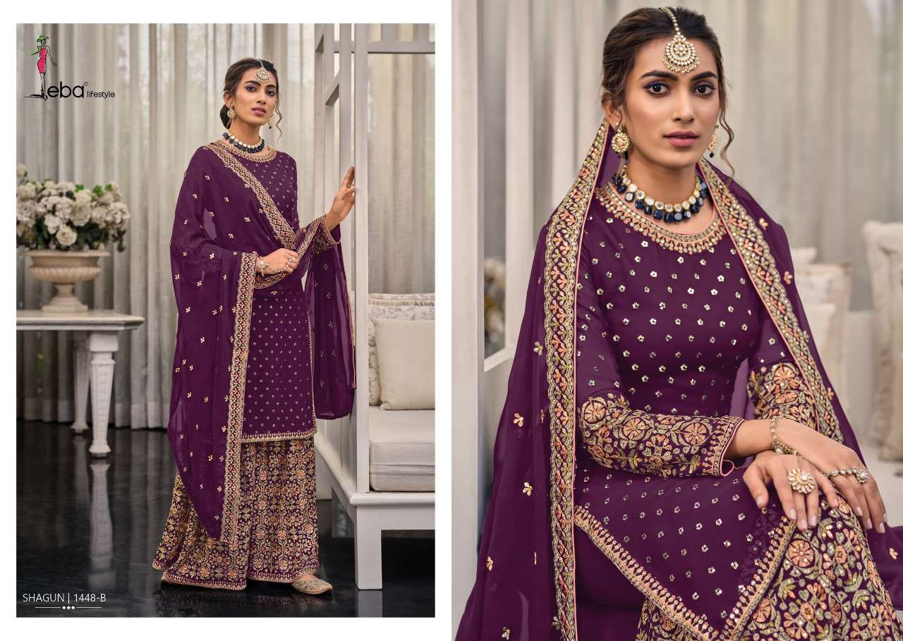 eba shagun color edition-2 series 1448 georgette suit 