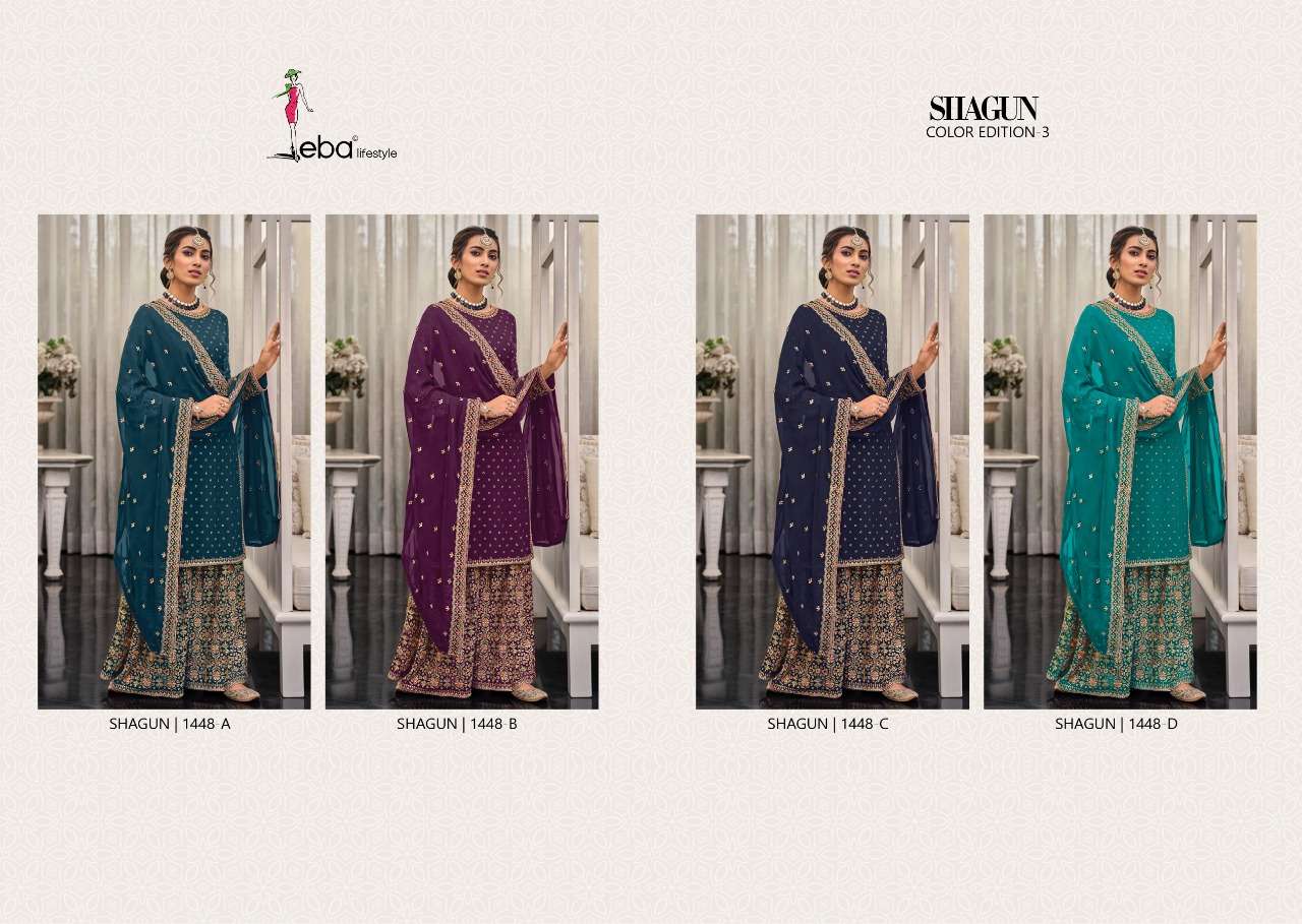 eba shagun color edition-2 series 1448 georgette suit 