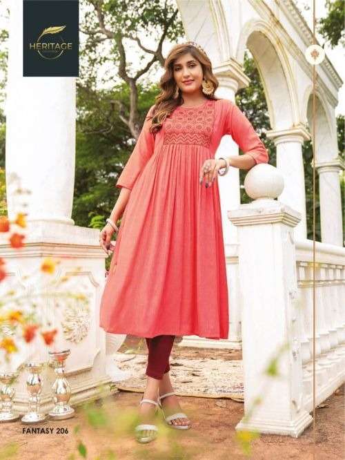 heritage fantasy vol-2 series 201-207 heavy rayon kurti 