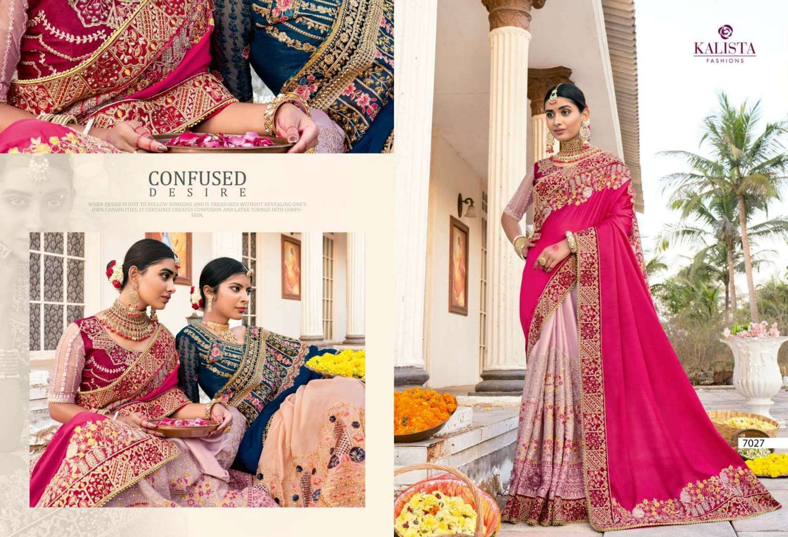 kalista khawaab vol 21 series 7024-7029 fancy embroidery saree