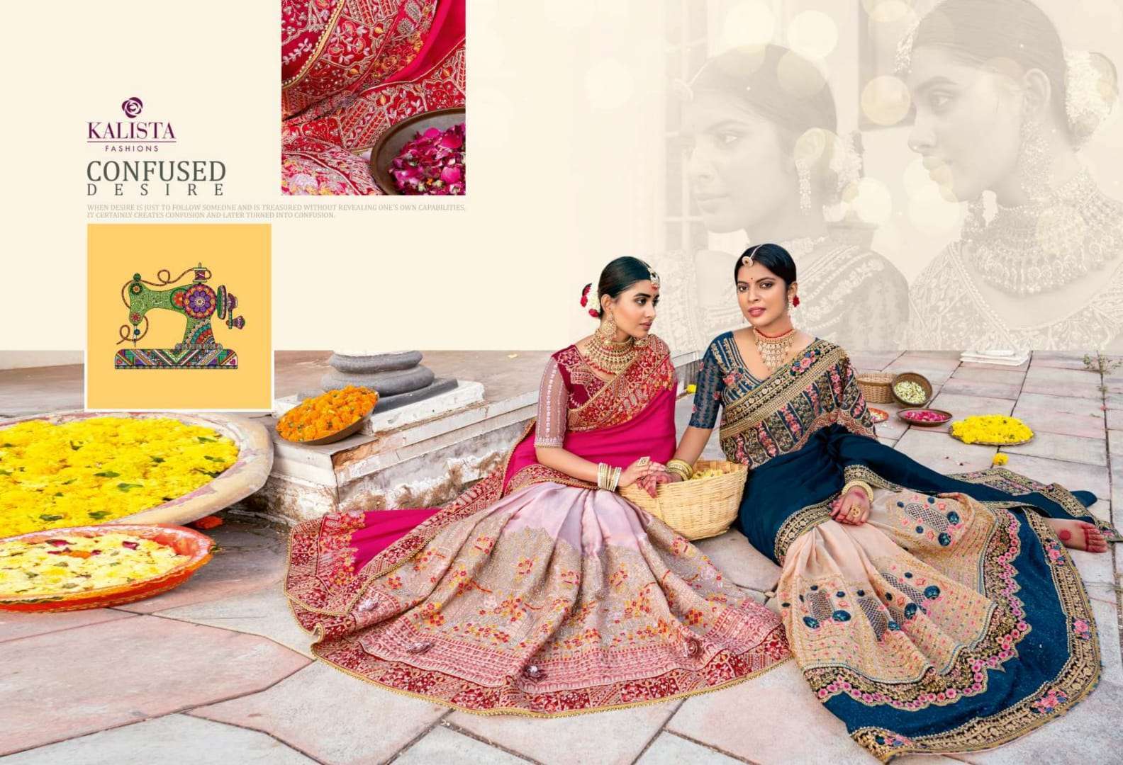 kalista khawaab vol 21 series 7024-7029 fancy embroidery saree