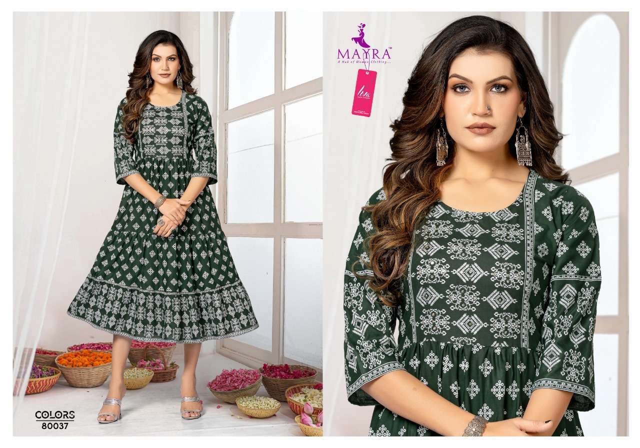 mayra colors series 80035-80042 Reyon plain 14kg kurti