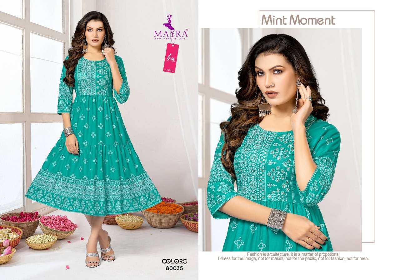 mayra colors series 80035-80042 Reyon plain 14kg kurti