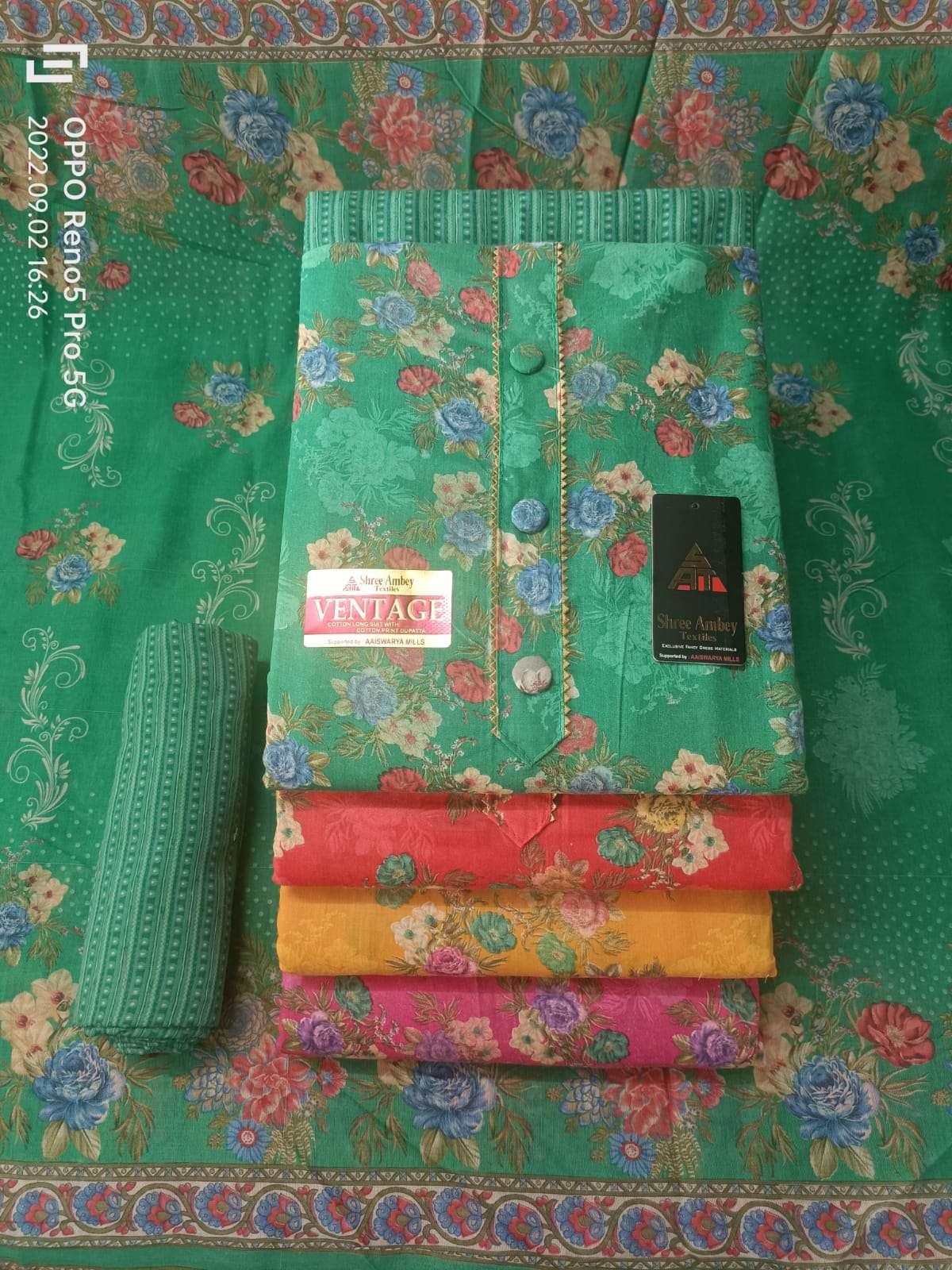 Sat 4 Matching Vintage Indo Cotton Print suit
