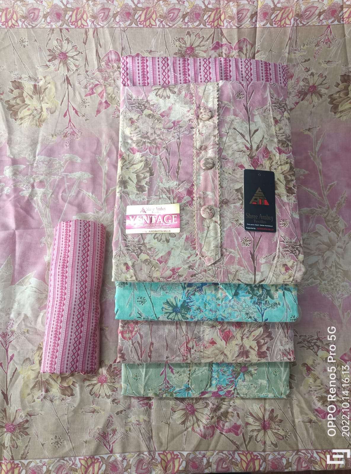 Sat 4 Matching Vintage Indo Cotton Print suit