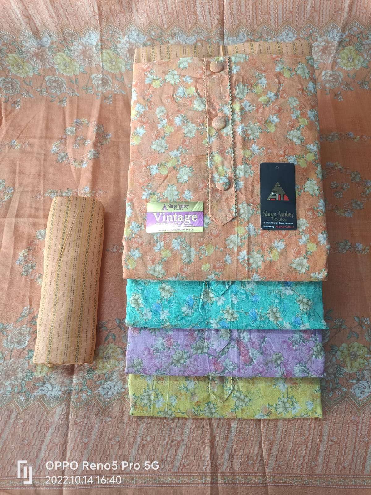 Sat 4 Matching Vintage Indo Cotton Print suit