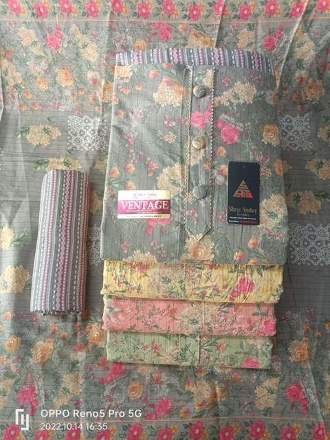 Sat 4 Matching Vintage Indo Cotton Print suit