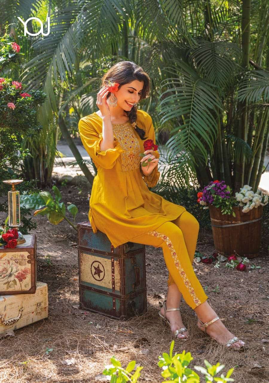 wanna naira cord set series 101-106 heavy chinon silk kurti pant 