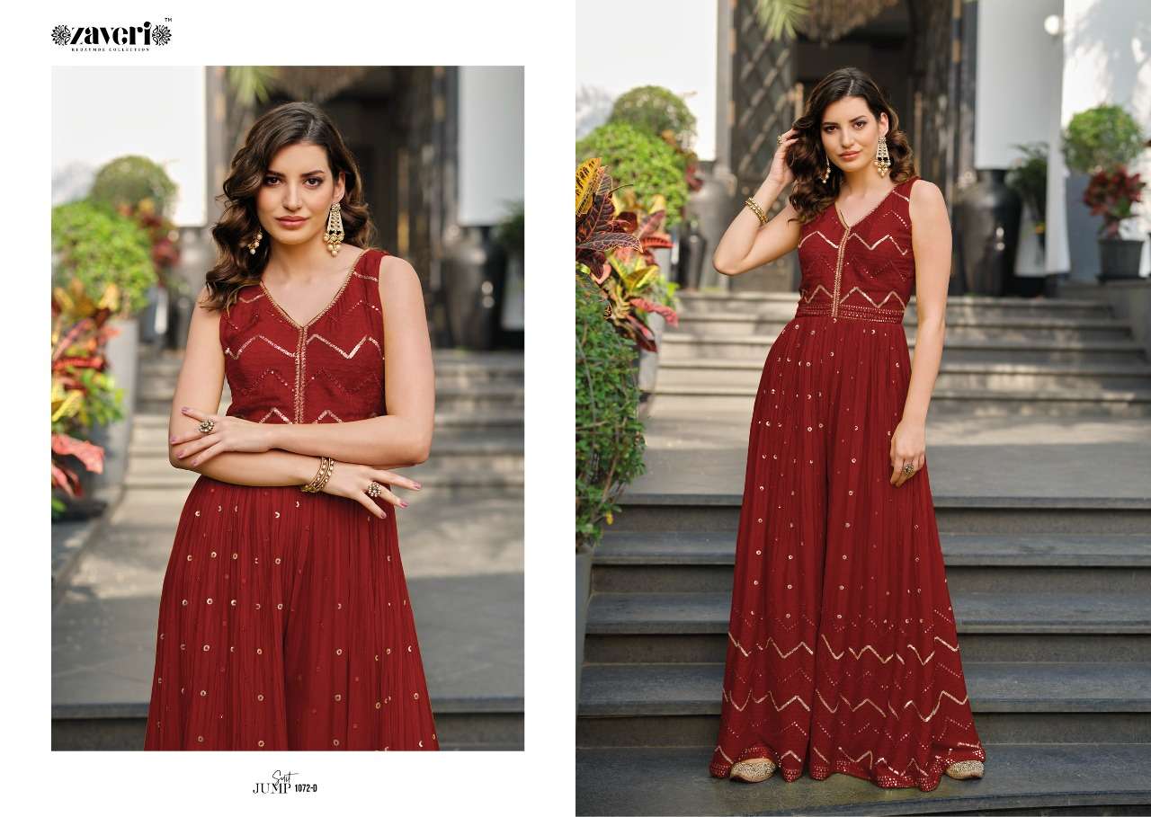 zaveri jumpsuit color ed-2 designer chinon jumpsuit 