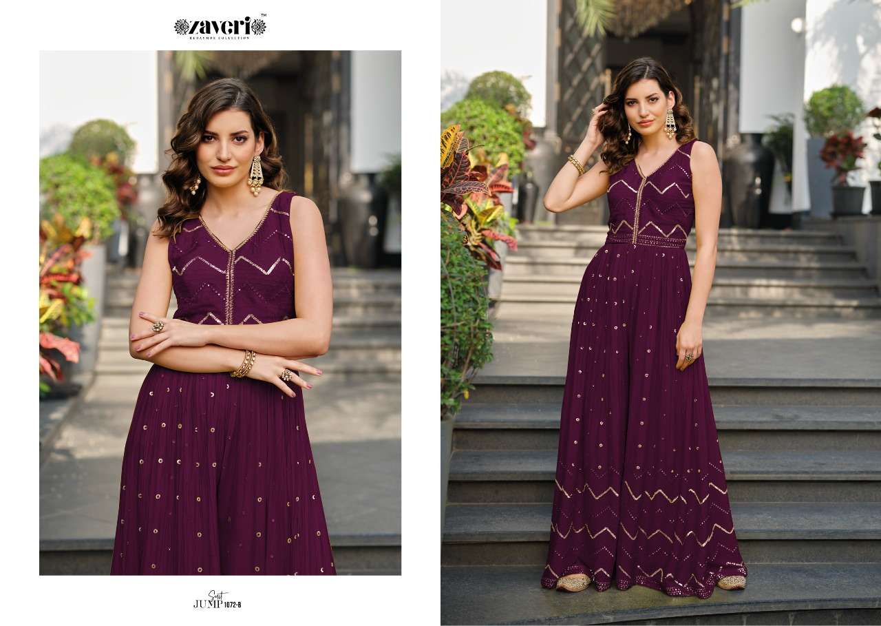 zaveri jumpsuit color ed-2 designer chinon jumpsuit 