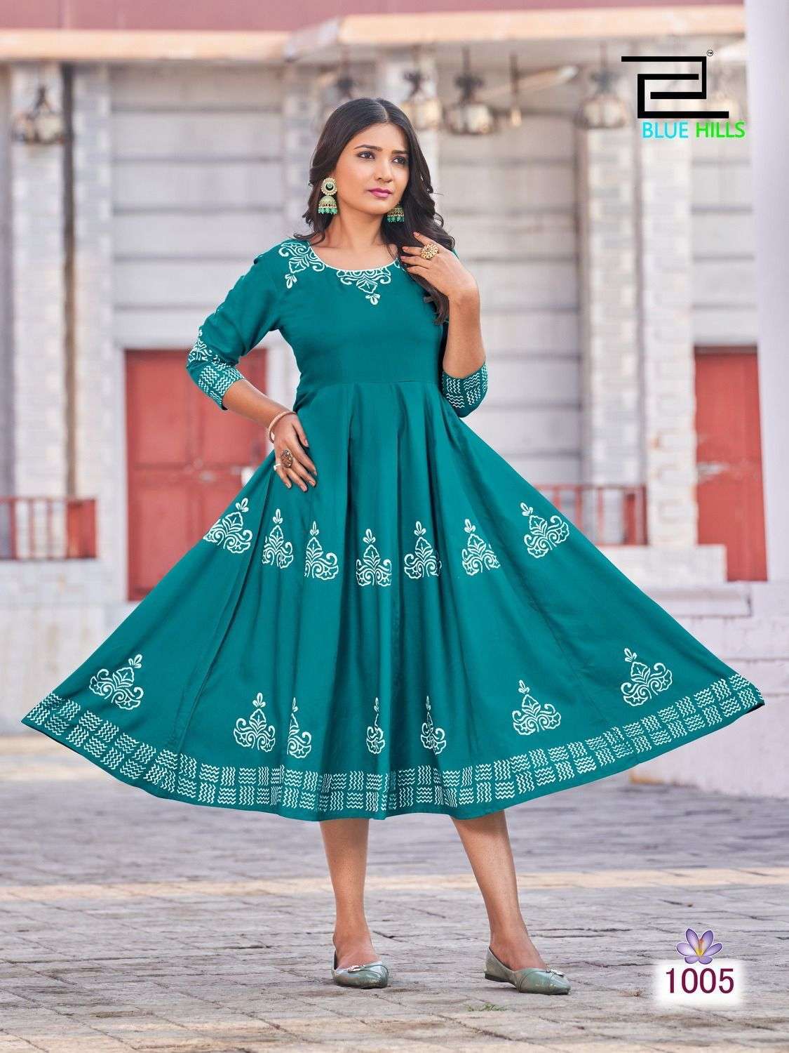 blue hills rang colors vol 1 series 1001-1008 14 kg rayon kurti 