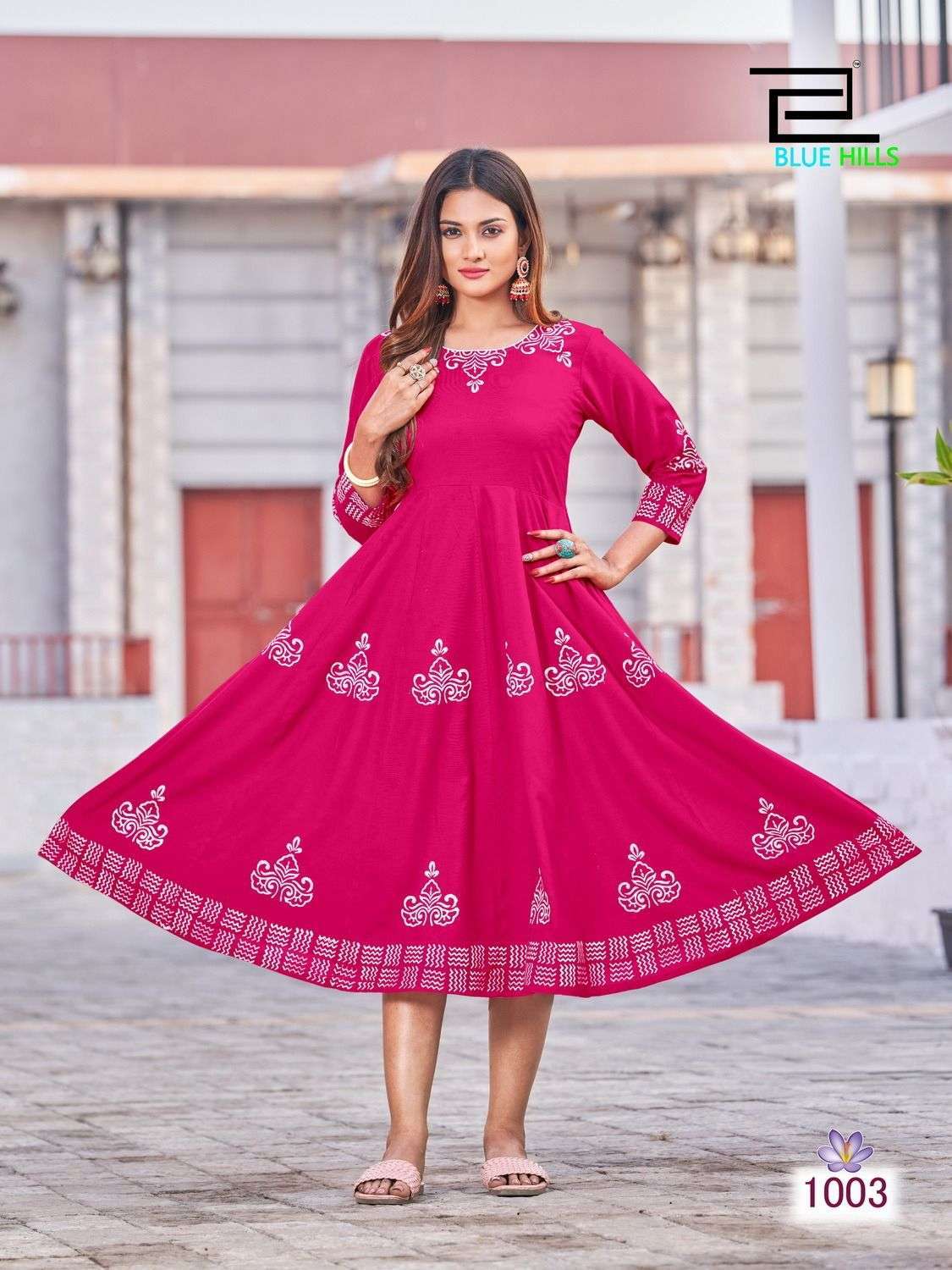 blue hills rang colors vol 1 series 1001-1008 14 kg rayon kurti 