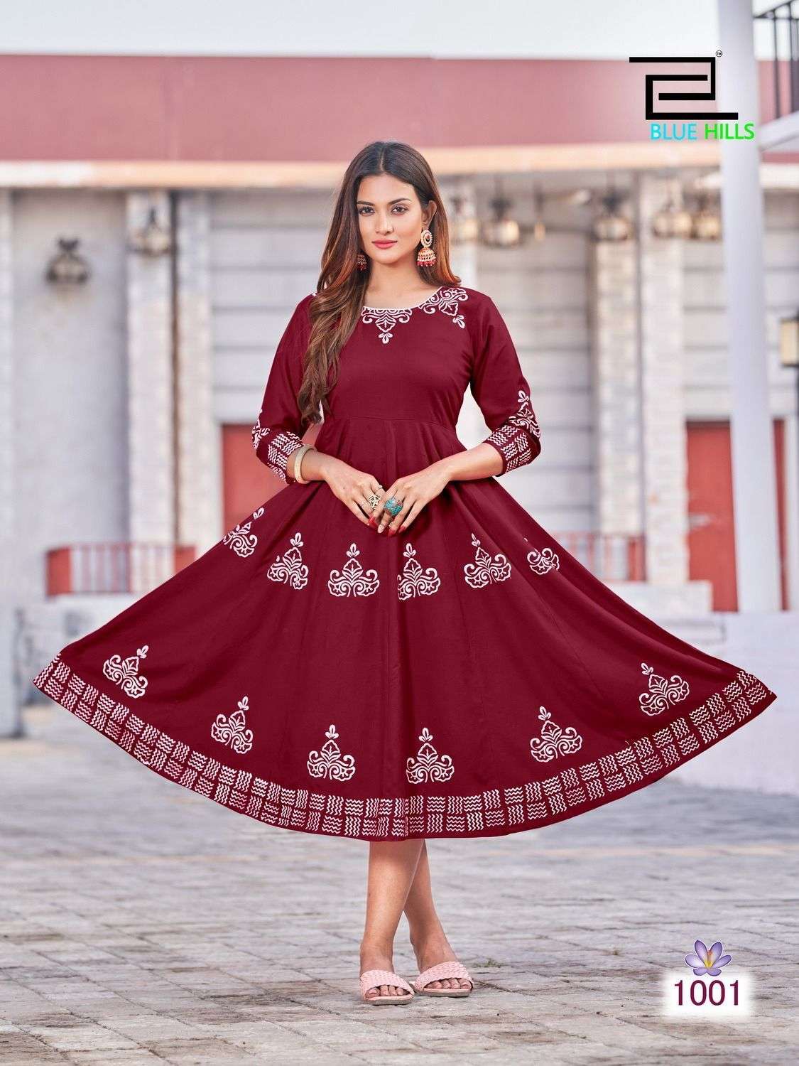 blue hills rang colors vol 1 series 1001-1008 14 kg rayon kurti 