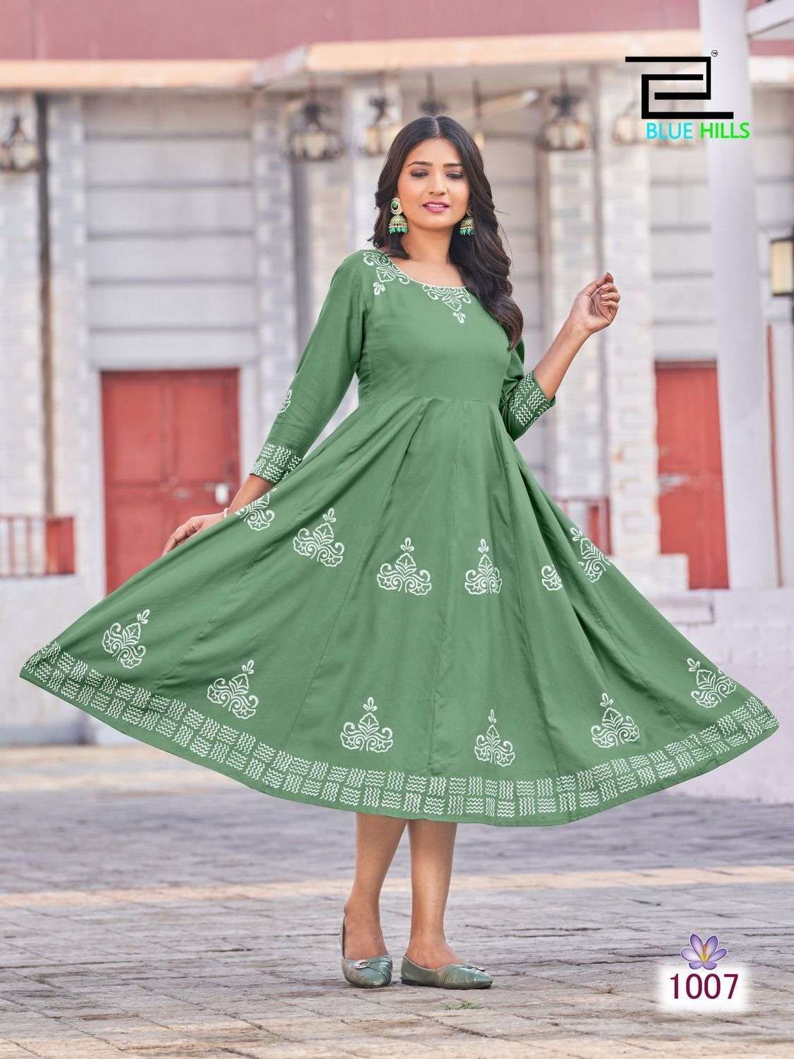 blue hills rang colors vol 1 series 1001-1008 14 kg rayon kurti 
