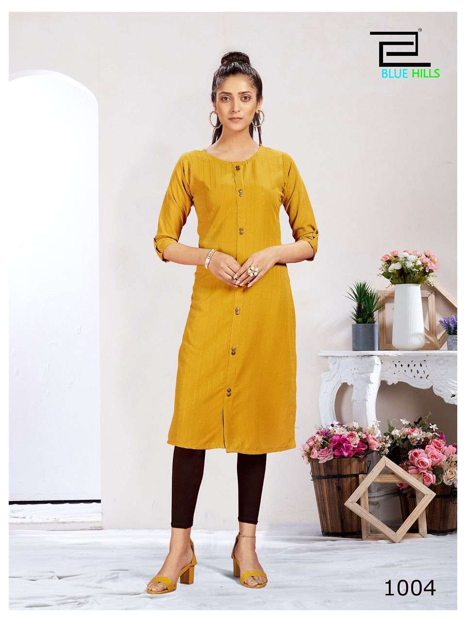 blue hills vintage series 1001-1006 dobby pattern kurti