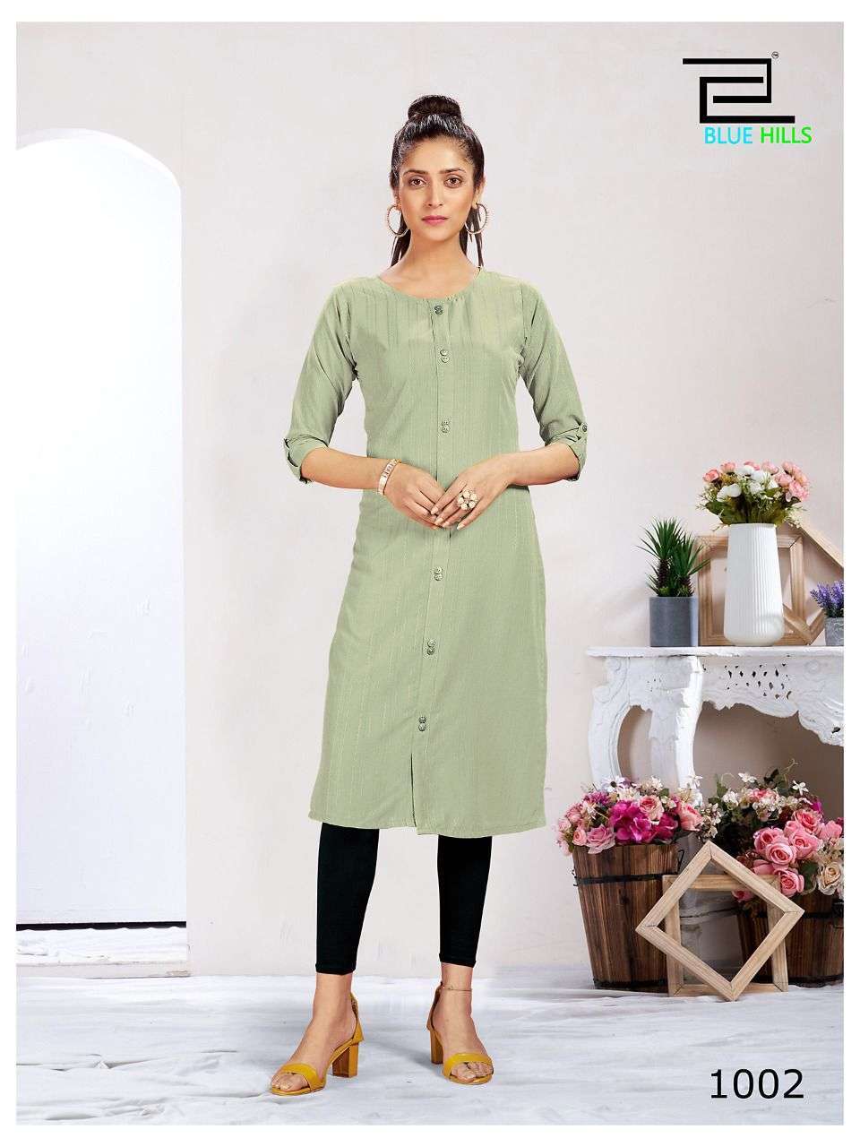 blue hills vintage series 1001-1006 dobby pattern kurti