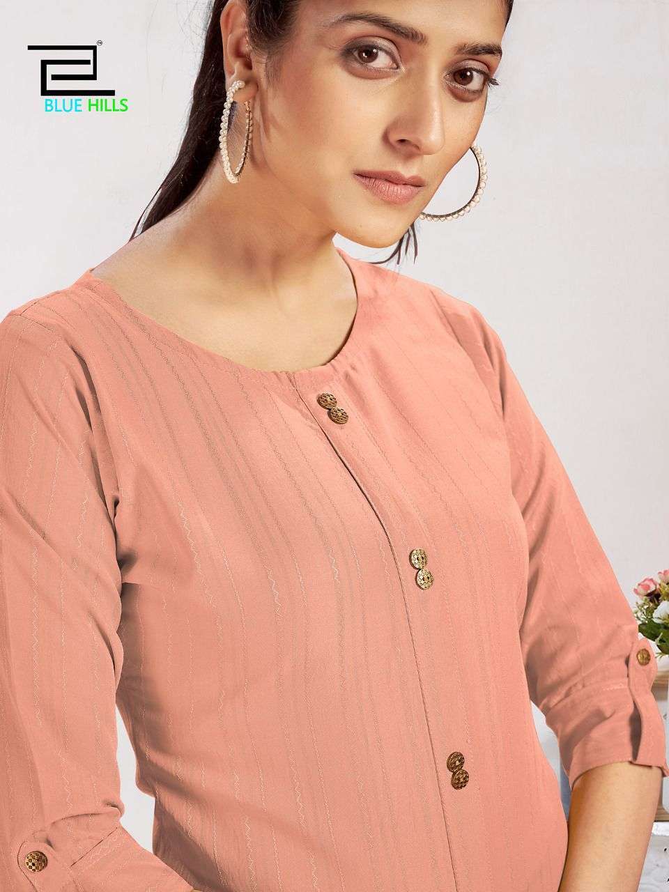 blue hills vintage series 1001-1006 dobby pattern kurti