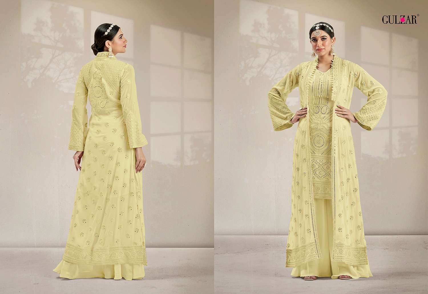 Yellow Chikankari Work Georgette Kurti Inner Set, Size: XL at Rs 500/set in  Lucknow