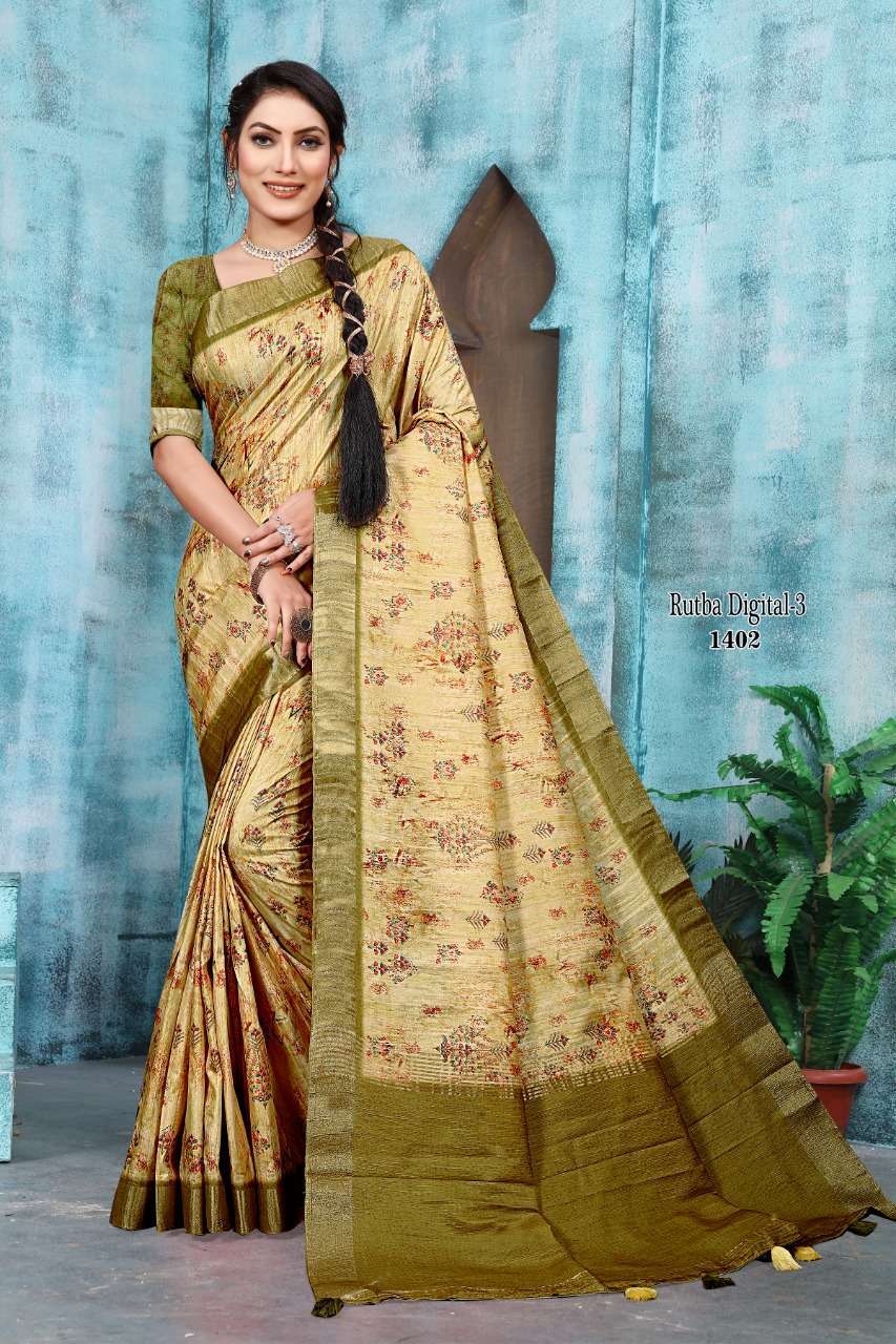 mintorsi rutba digital vol 3 series 1401-1410 banarasi cora silk saree 