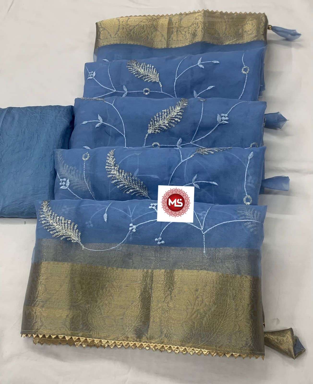ms brand designer soft organza border saree 