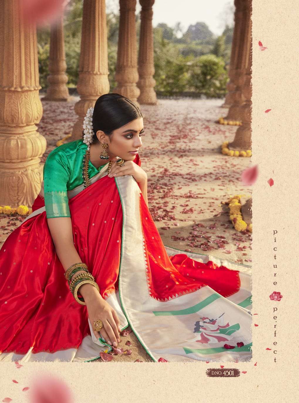 Buy Satrani Women'S Golden and Green Paithani Jacquard Silk Saree | sarees  for Women| saree | sarees Online at Best Prices in India - JioMart.
