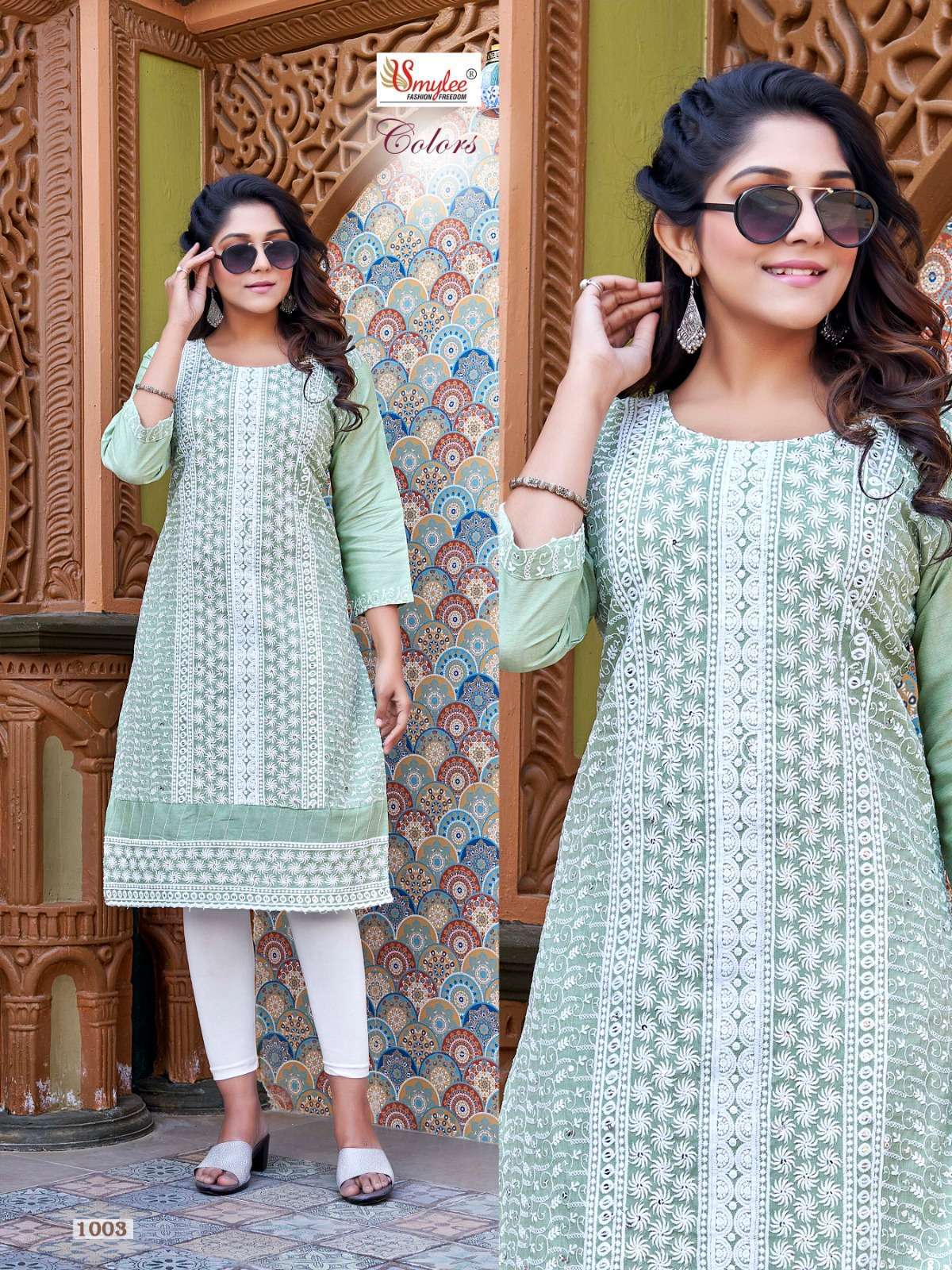 rung colors series 1001-1008 heavy chiken rayon kurti 