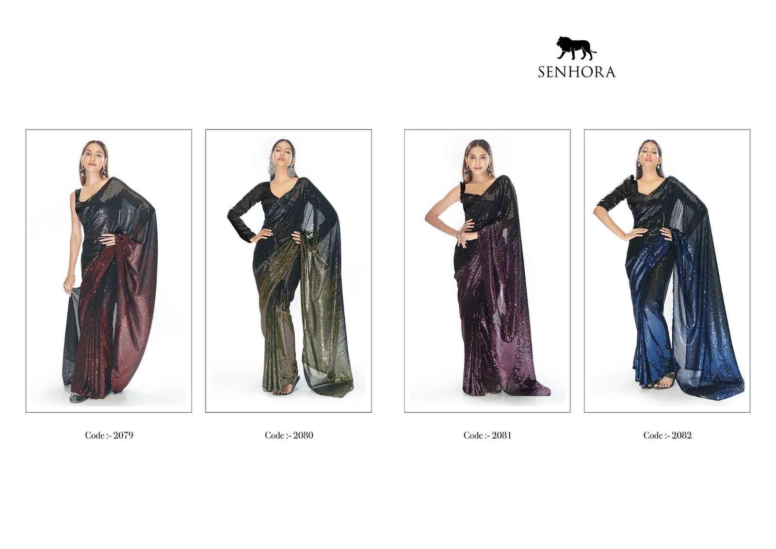 senhora party fantasy designer georgette thread work saree 