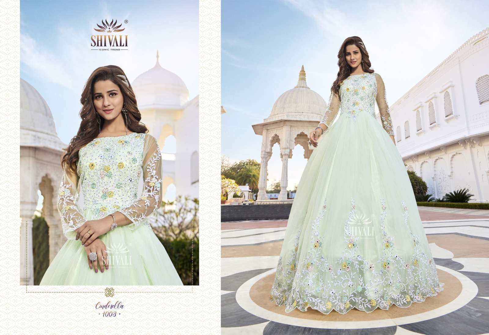 Bride Reshma - Designer Pastel Green Gown | Gowns, Mint gown, Gown pattern
