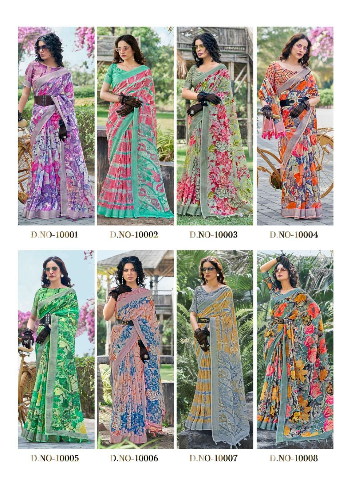 siddharth digital mount cottage series 10001-10008 cotton saree 