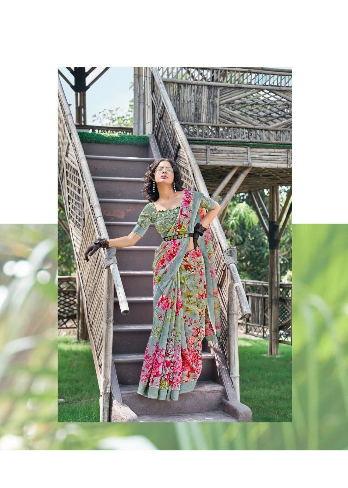 siddharth digital mount cottage series 10001-10008 cotton saree 