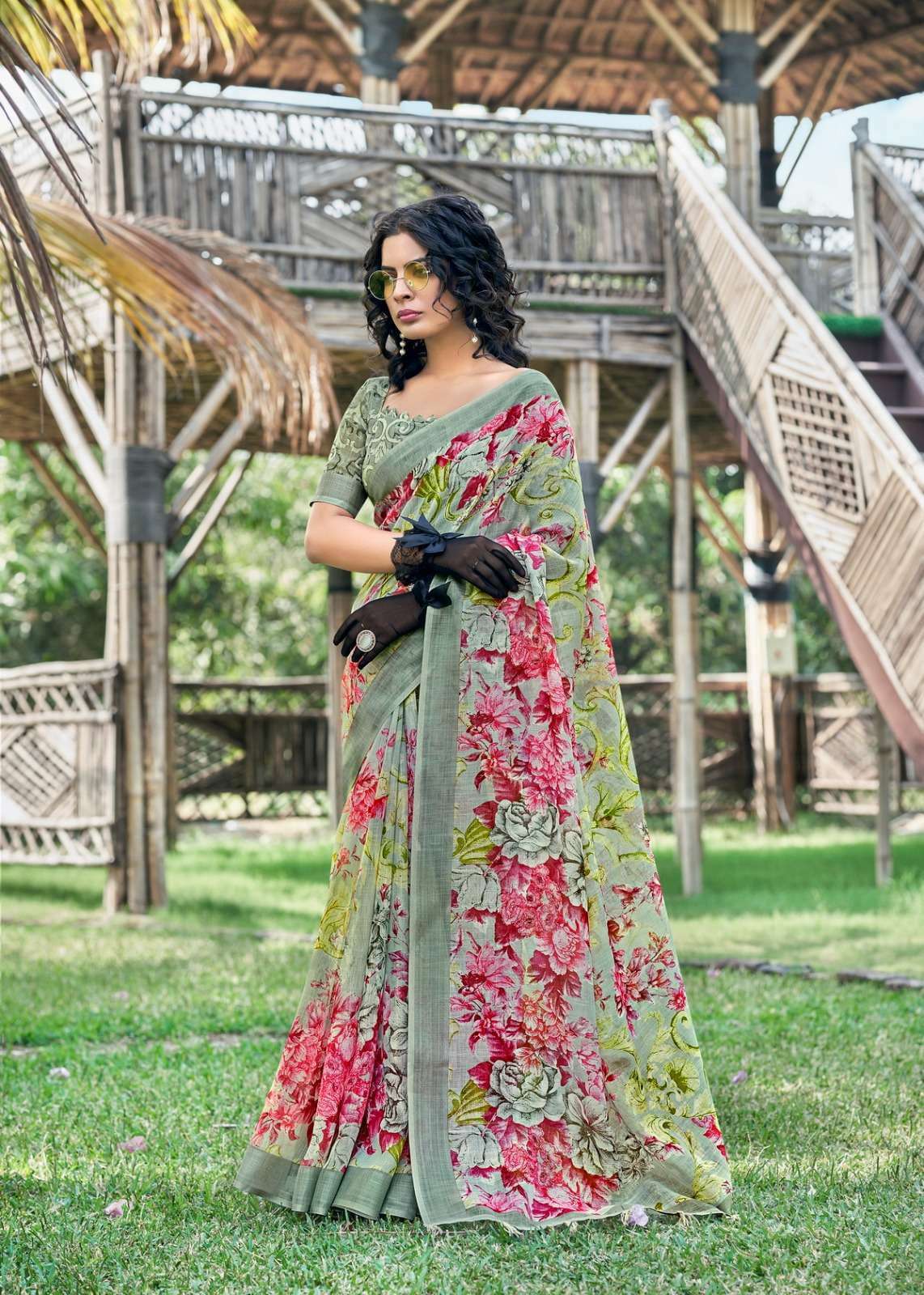 siddharth digital mount cottage series 10001-10008 cotton saree 