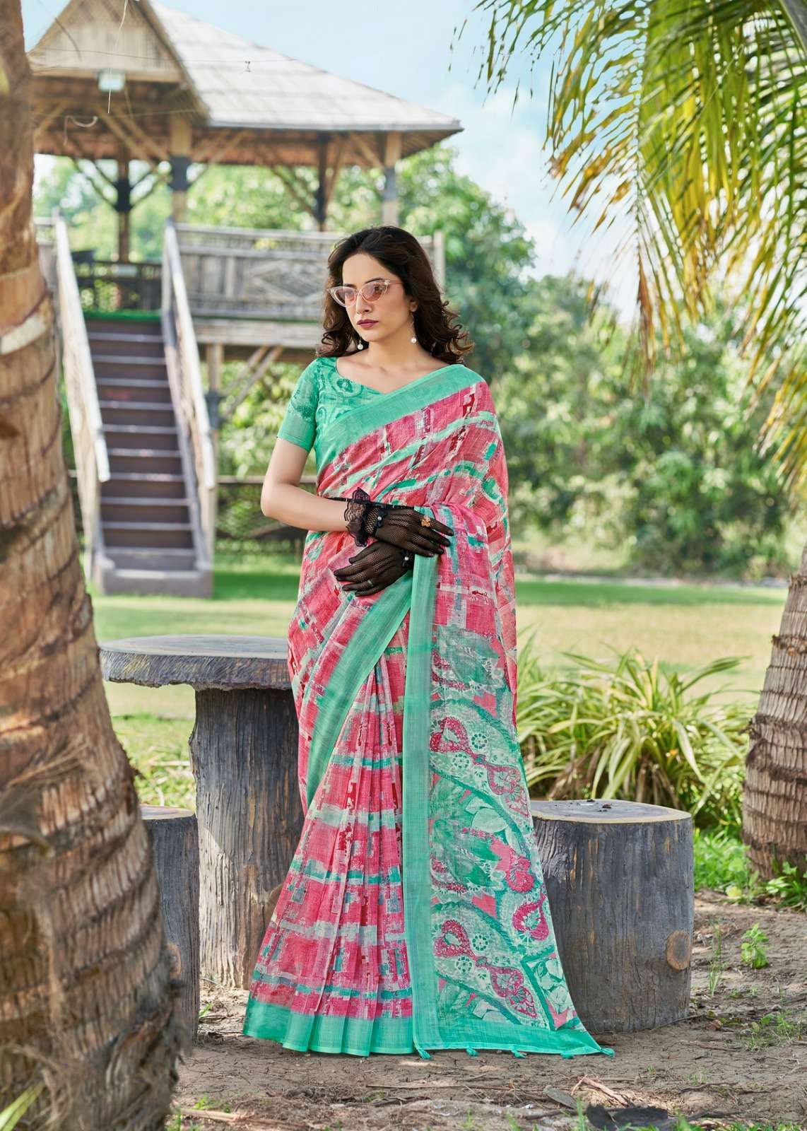 siddharth digital mount cottage series 10001-10008 cotton saree 