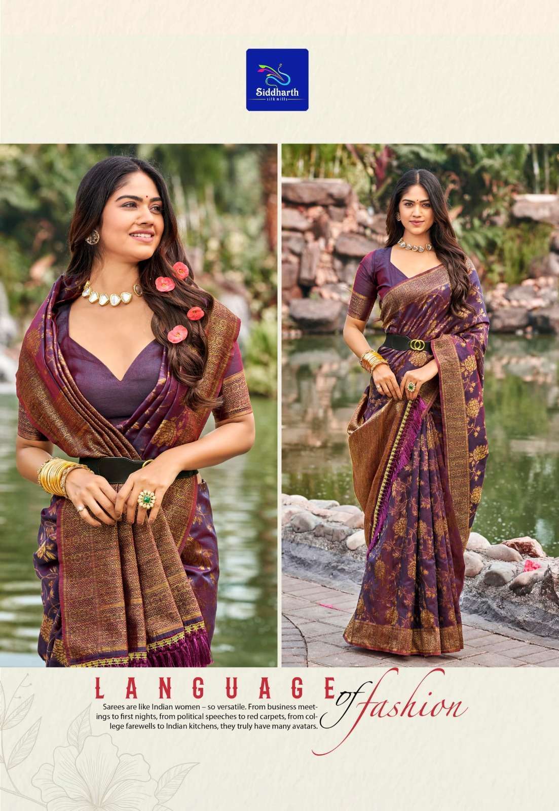 siddharth silk nilgiri vol 2 series 9007-9012 Cotton Base saree