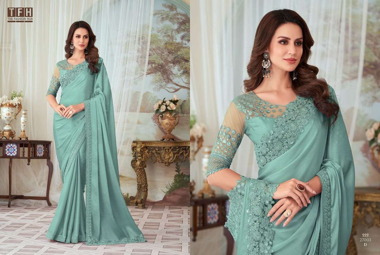 tfh 27003 hit colors designer fancy material saree 