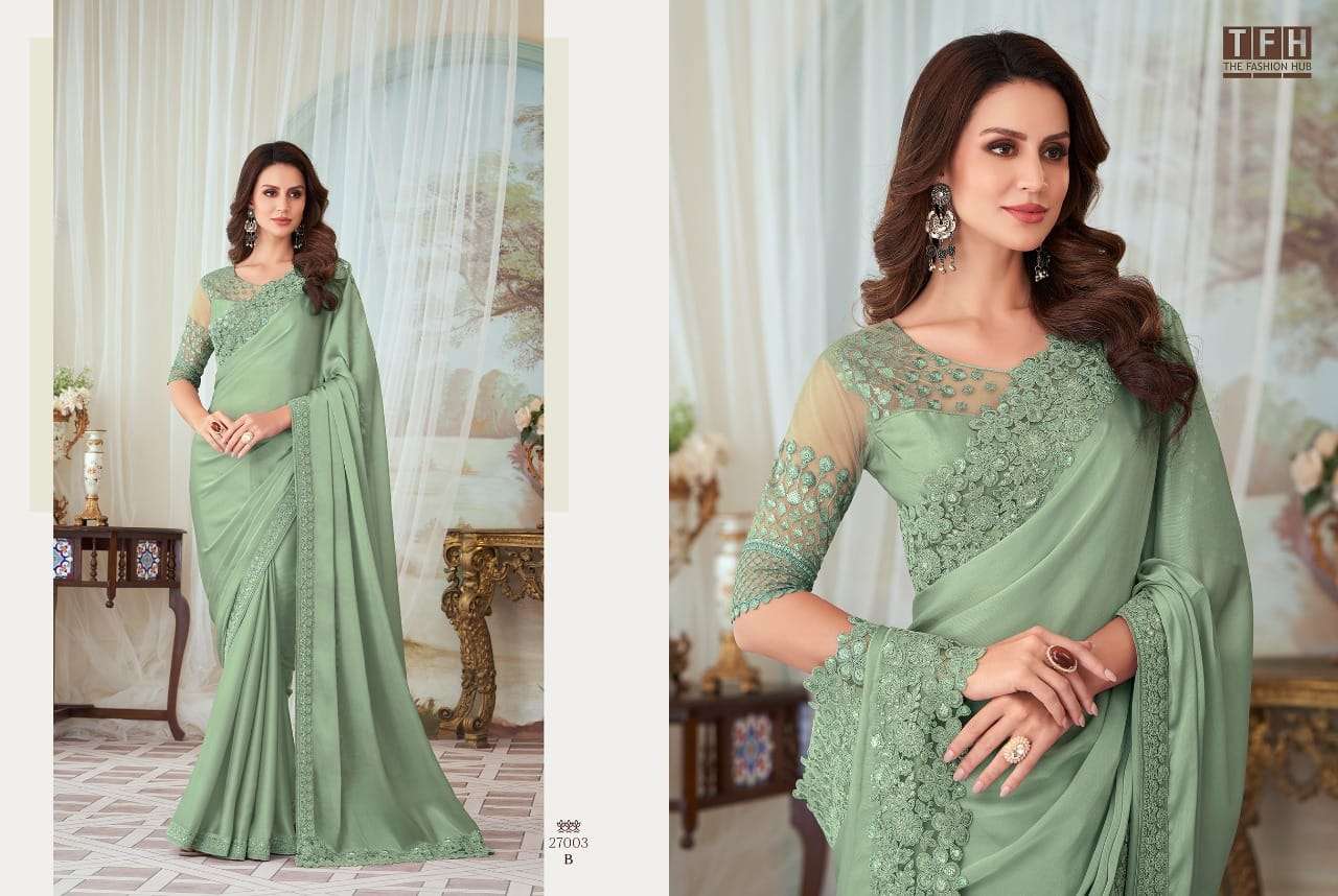 tfh 27003 hit colors designer fancy material saree 