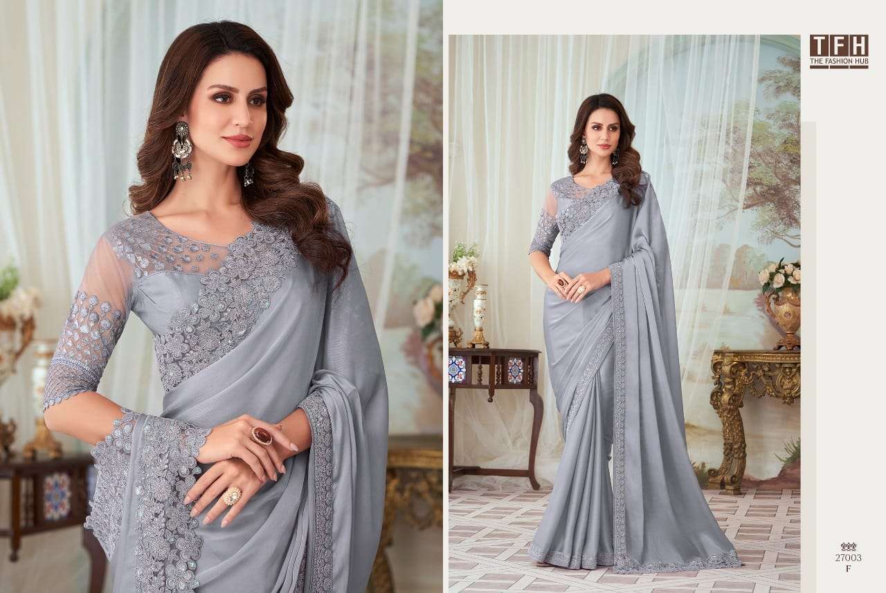 tfh 27003 hit colors designer fancy material saree 