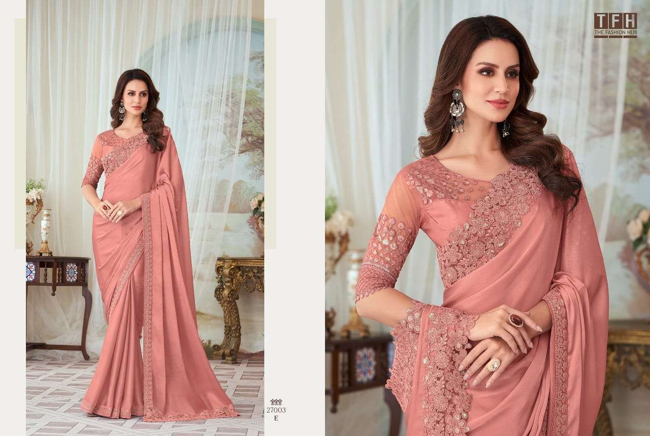 tfh 27003 hit colors designer fancy material saree 