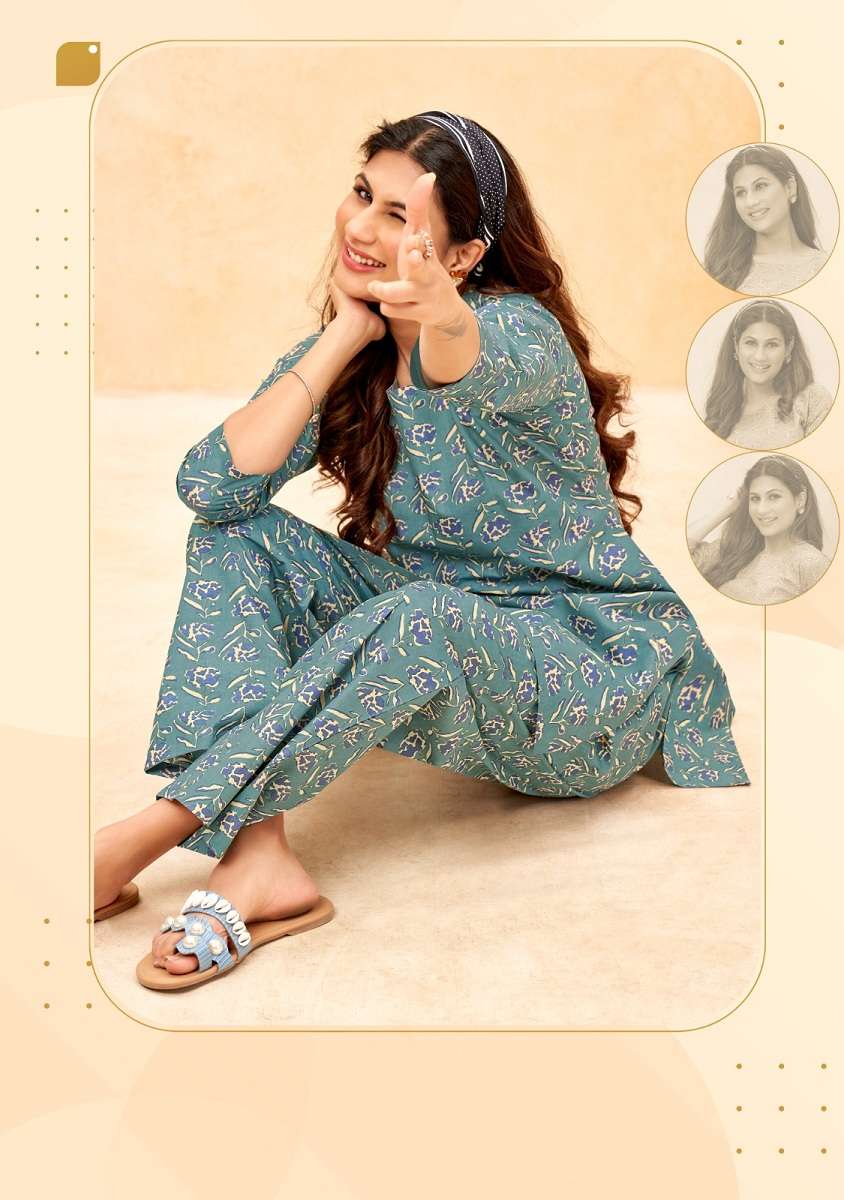 Balaji Maryam series 1001-1008 Pure Cambric Cotton Printed Cord Set