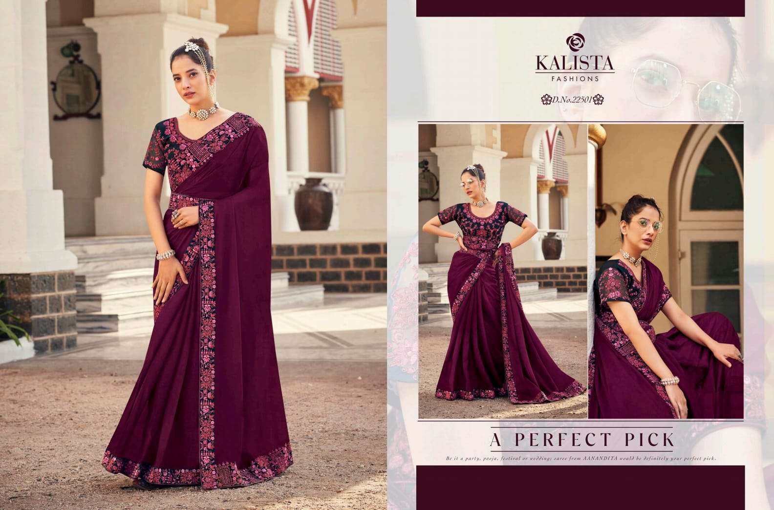 kalista fashion ruaab series 22501-22506 fancy saree