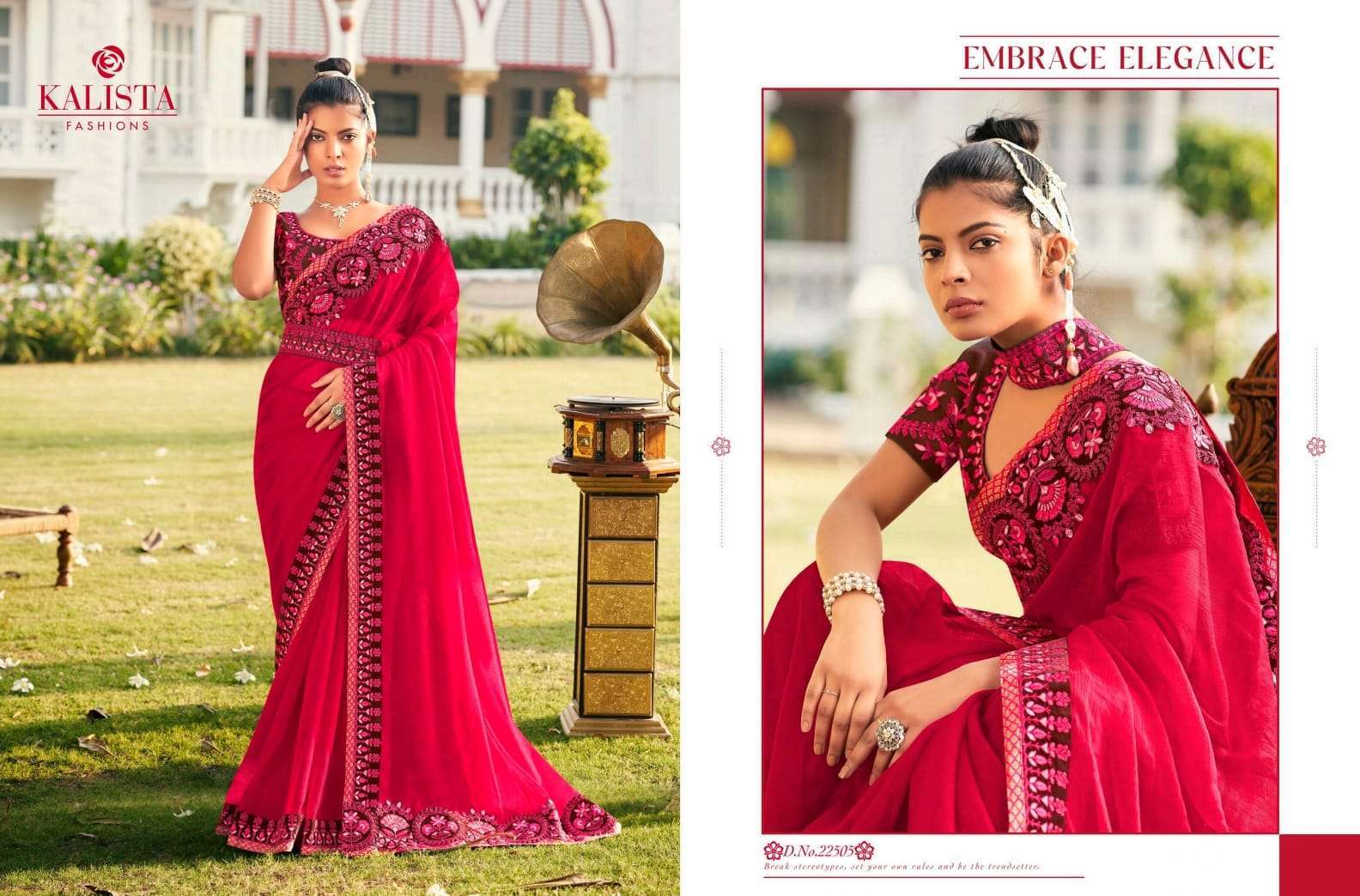 kalista fashion ruaab series 22501-22506 fancy saree